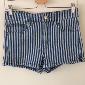 American Eagle Striped Denim Shorts